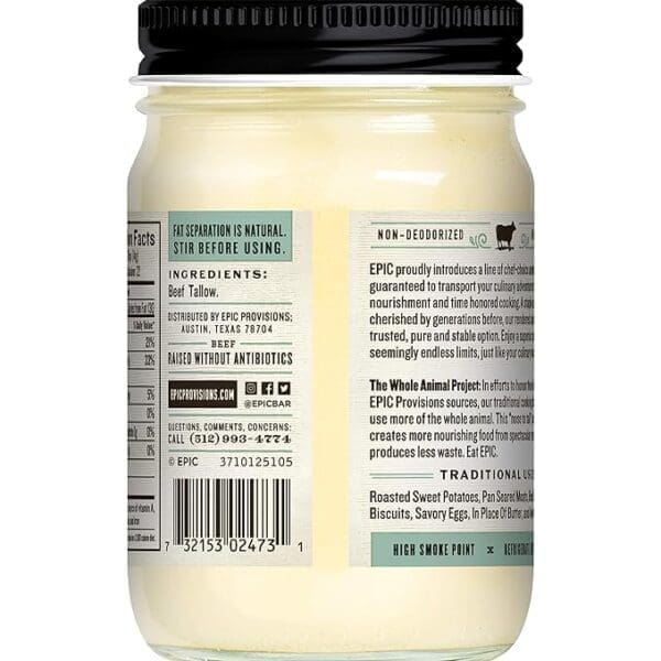 Epic Grass-Fed Beef Tallow