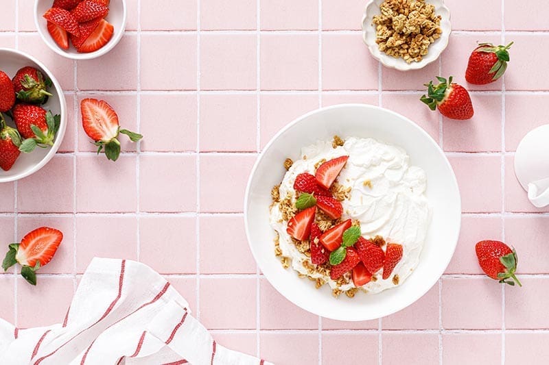 Yogurt with strawberry