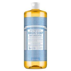 Dr. Bronner's Baby Unscented Pure-Castile Soap Liquid 32 Ounce